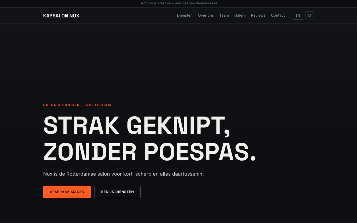Kapsalon Nox — starter-voorbeeld